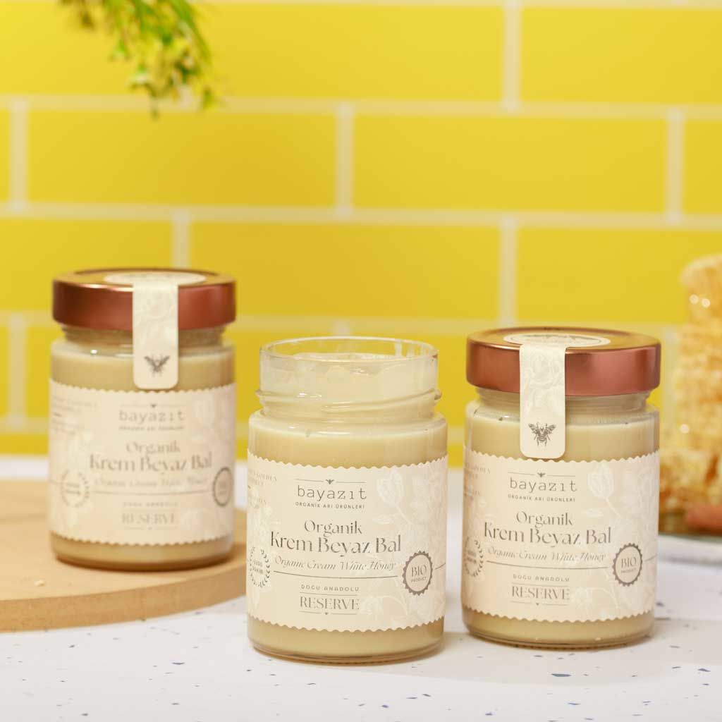 Organik Krem Beyaz Bal 450 Gr 3'lü Set