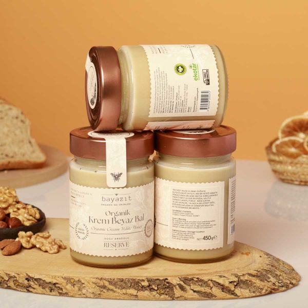 Organik Krem Beyaz Bal 450 Gr 3'lü Set
