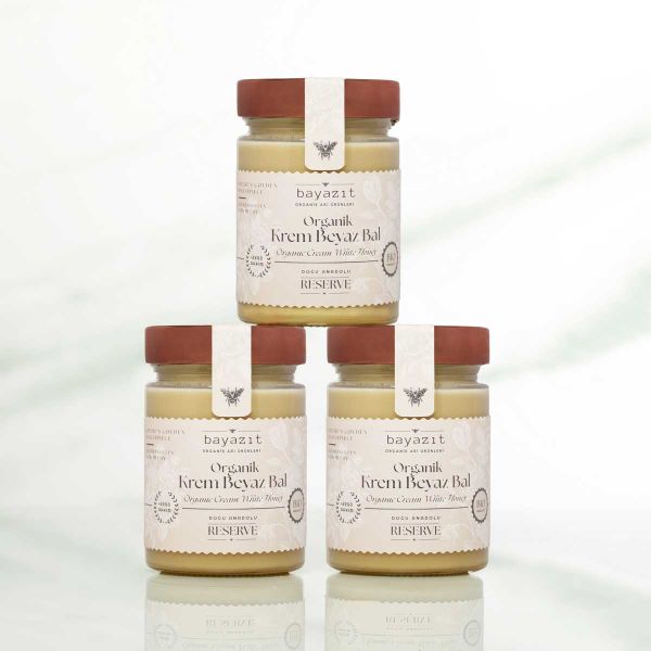 Organik Krem Beyaz Bal 450 Gr 3'lü Set