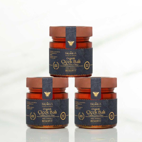 Organik Çiçek Balı Doğu Anadolu 300 gr 3'lü Set