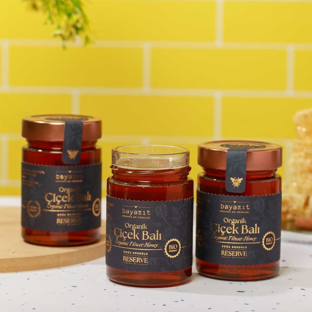 Organik Çiçek Balı Doğu Anadolu 450 gr 3'lü Set