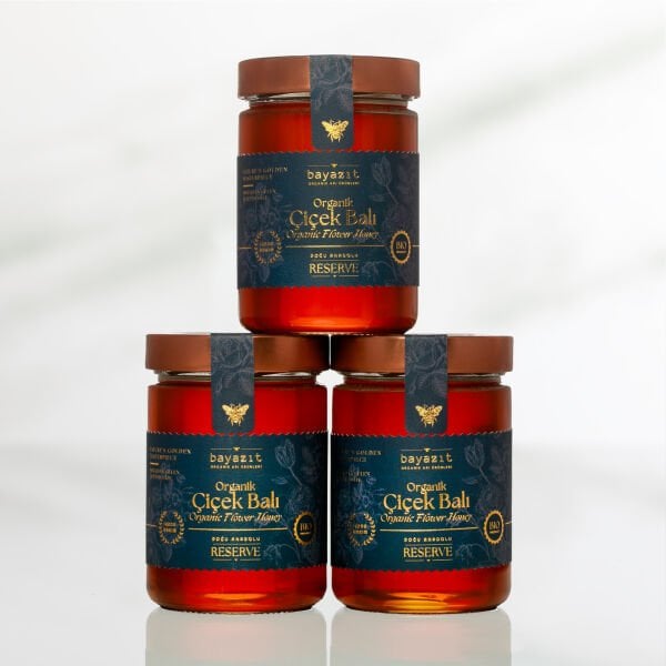 Organik Çiçek Balı Doğu Anadolu 850 gr 3'lü Set