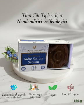 Delya Taş Dövme Ardıç Katranı Sabunu – El Yapımı Vegan Sabun