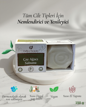 Delya Taş Dövme Çay Ağacı Sabunu – El Yapımı Vegan Sabun