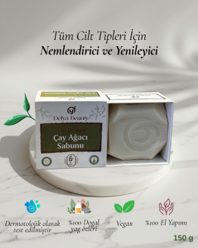 Delya Taş Dövme Çay Ağacı Sabunu – El Yapımı Vegan Sabun